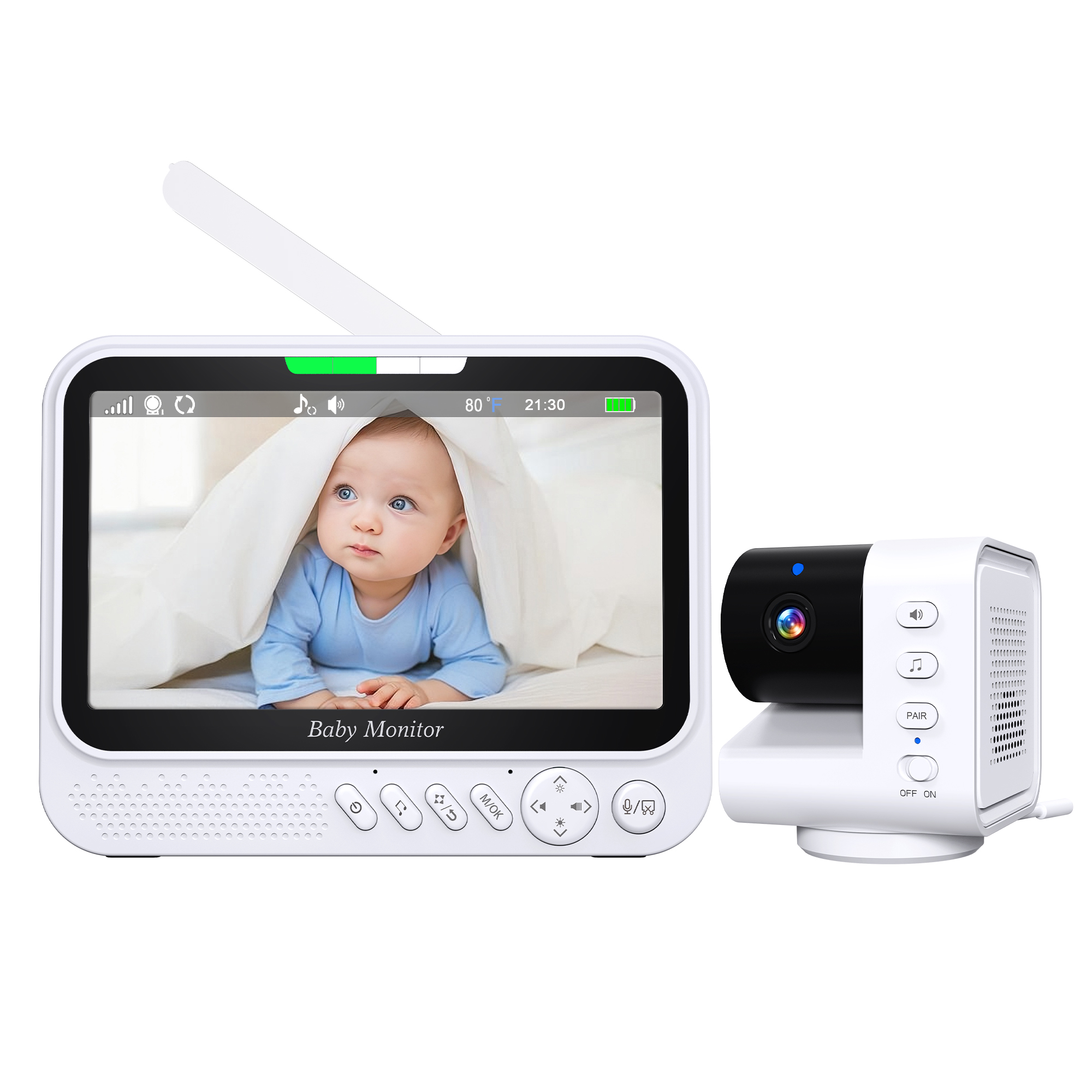 Baby Monitor Sensor - 7inch IPS Screen 1v2 Wireless Video