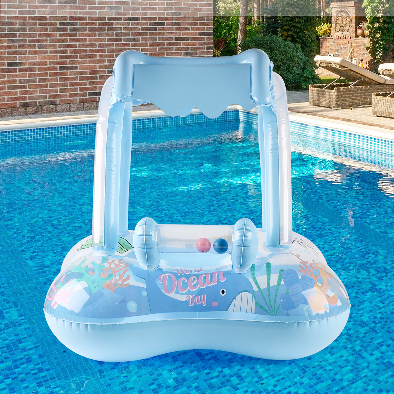 1pc Pool floats with canopy fo - Baby Swimming Floater review and price