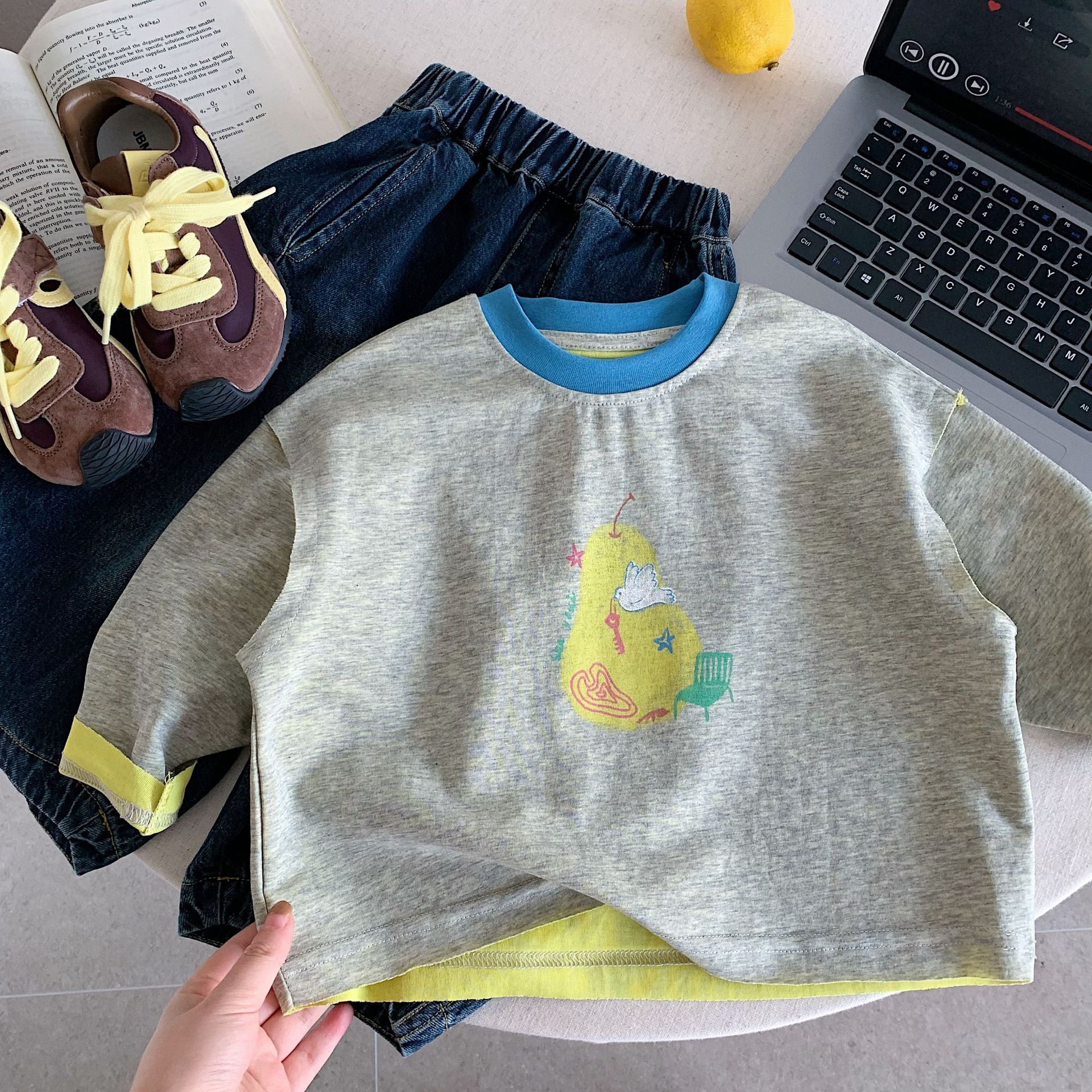 Children's Long Sleeved T-shir - Baby Products Korean review and price